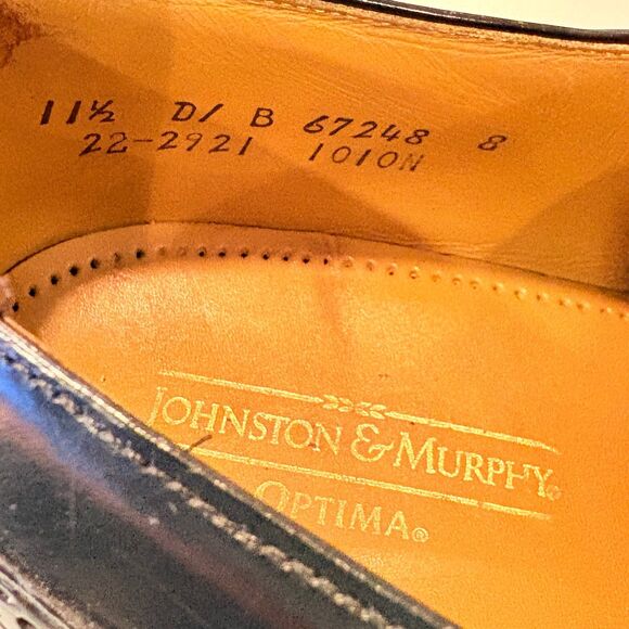 Johnston & Murphy Optima Oxford Black Leather Wingtip Brogue Men’s 11.5 B main image 6